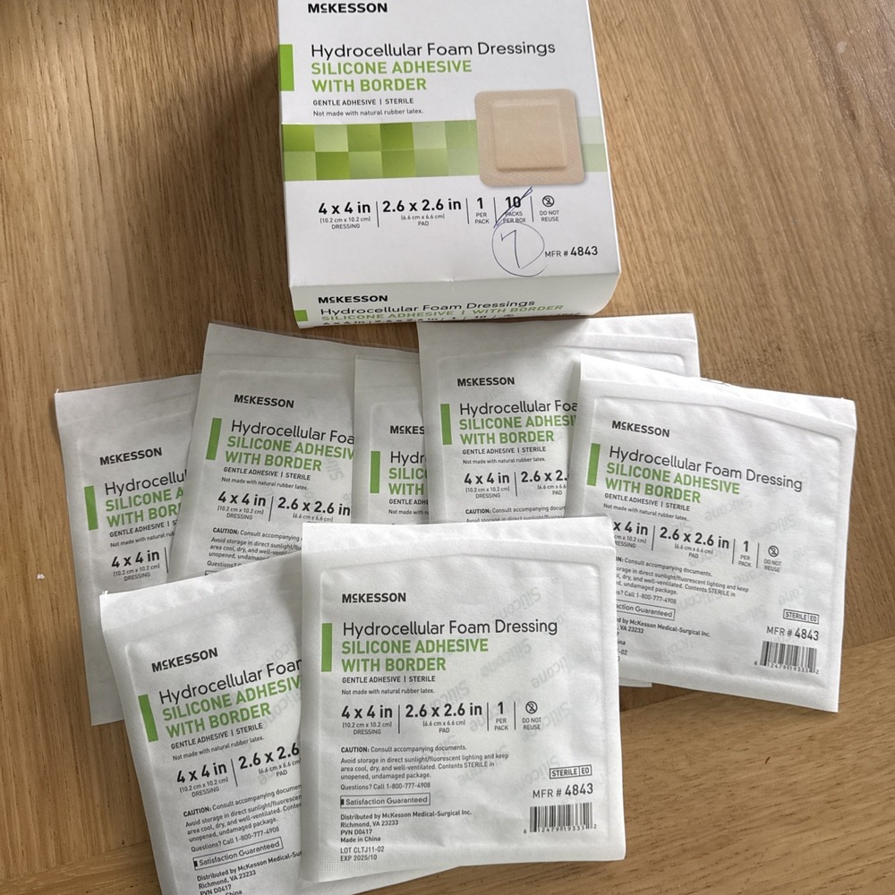 7 McKesson Hydrocellular Foam Dressing Silicone Adhesive - 4843 Exp 10/25